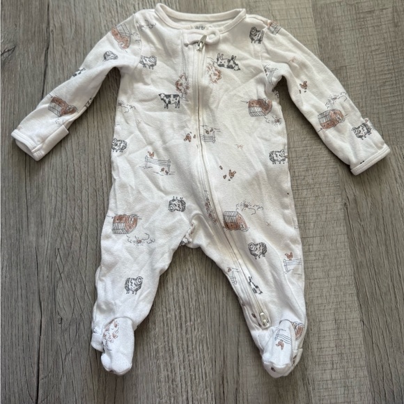 Carter's Other - Carter's White Animal Print Footie